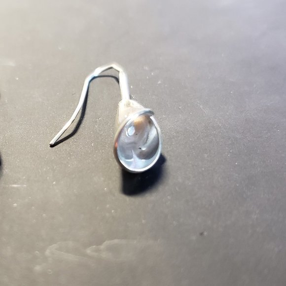 Silver Tear Drop Earrings - Picture 3 of 4